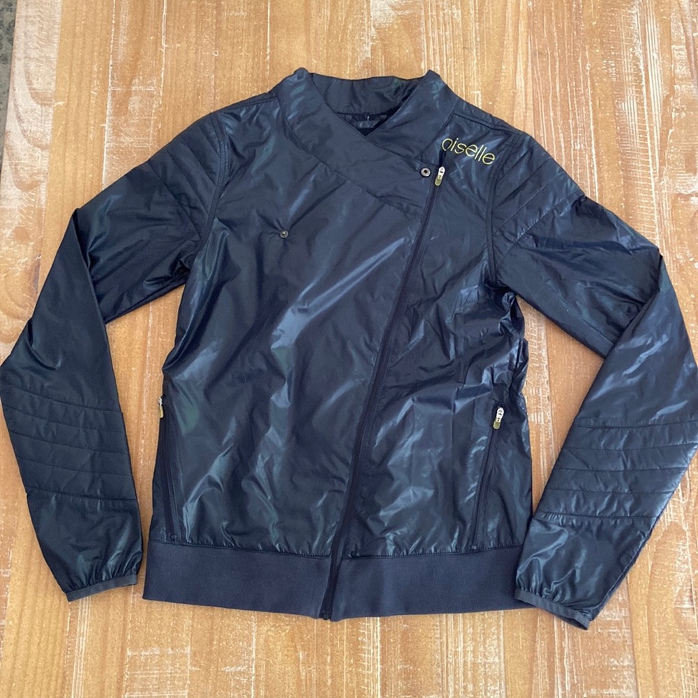 Oiselle navy blue warm up jacket